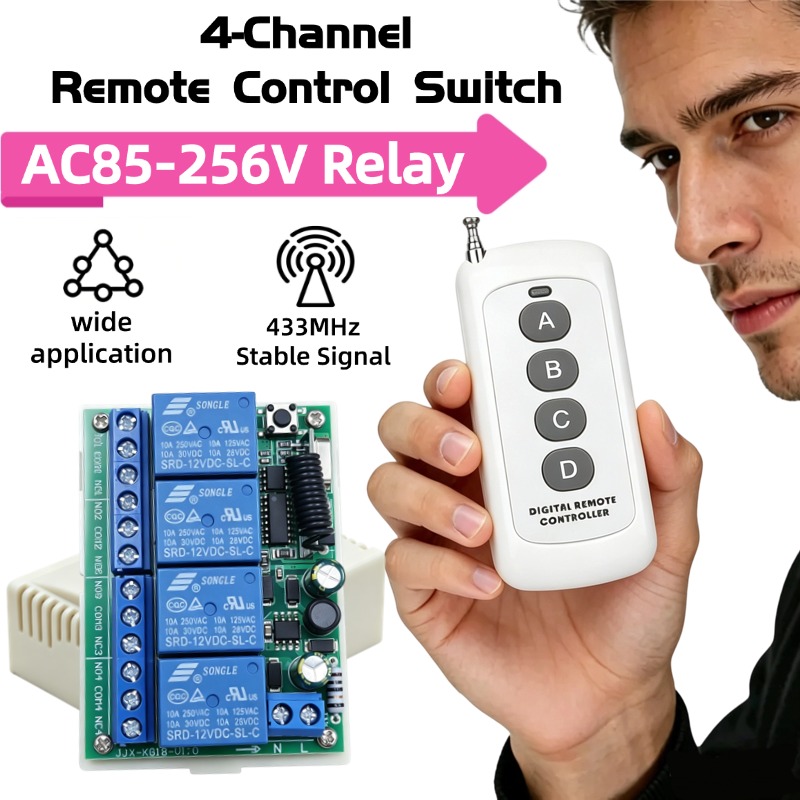 433 MHz AC 110V 220V 4CH RF Re - Rf 433Mhz Module review and price
