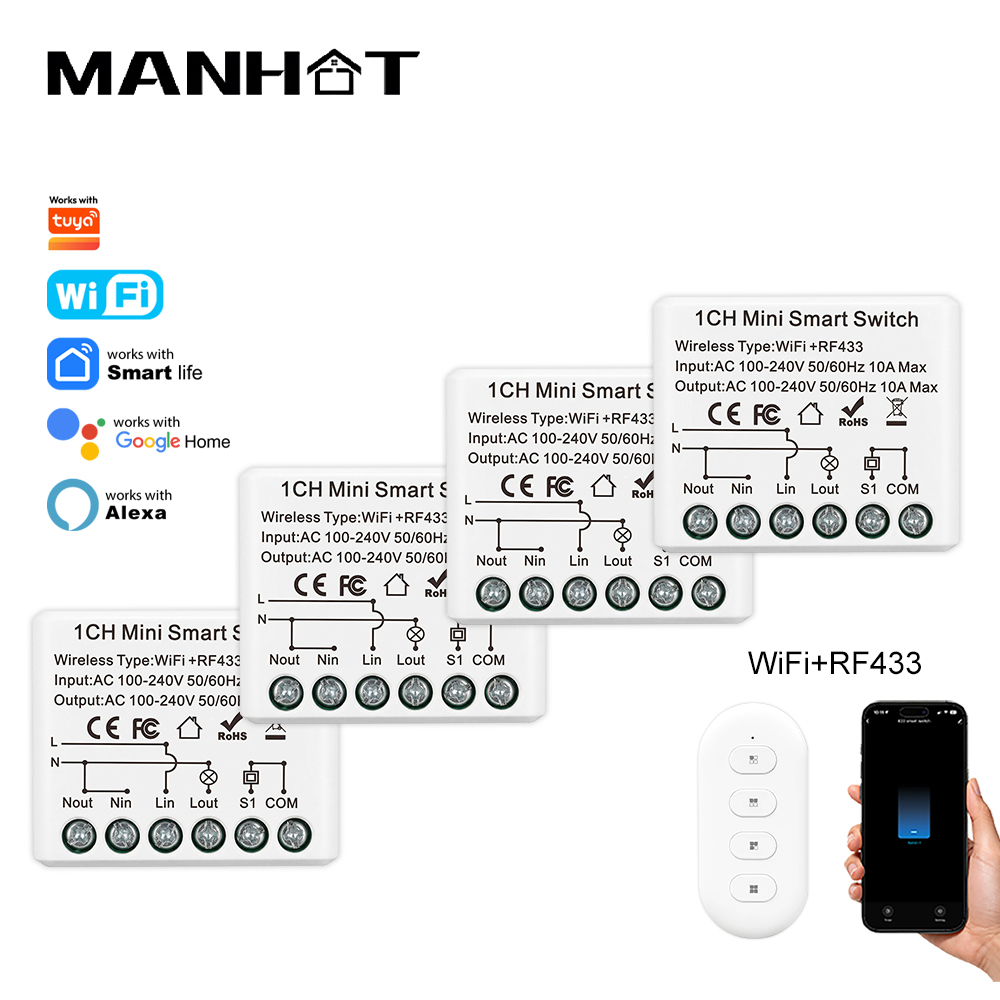 10A Mini WIFI Smart Switch RF4 - Rf 433Mhz Module review and price
